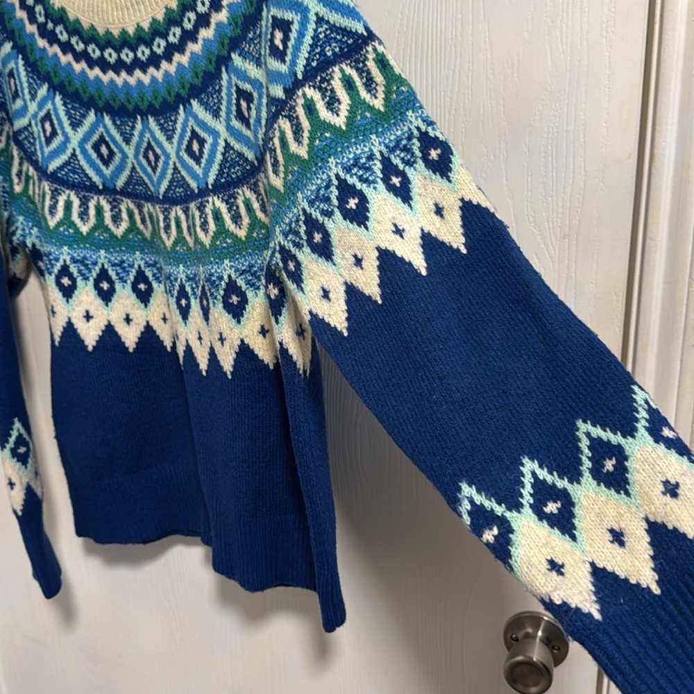 St. John’s Bay Women’s Medium Sweater Long Sleeve Geometric Knit Warm Winter Ski - Picture 4 of 11
